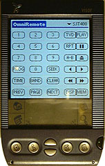 Palm Handheld Showing SJT400 IR Remote Control